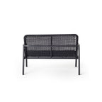 Presidio Aluminum Loveseat with Woven Rope in Charcoal
