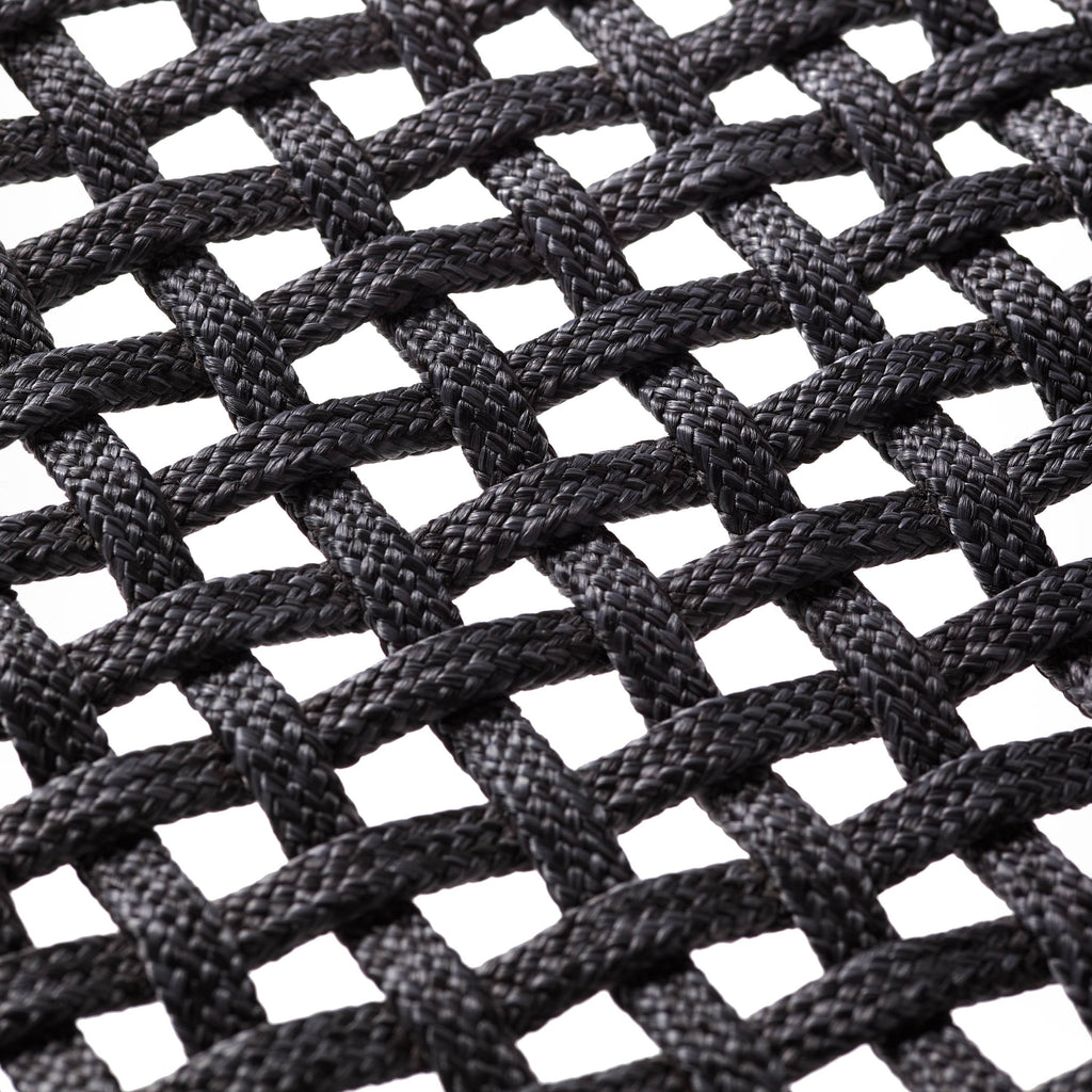 Presidio Aluminum Loveseat with Woven Rope in Charcoal