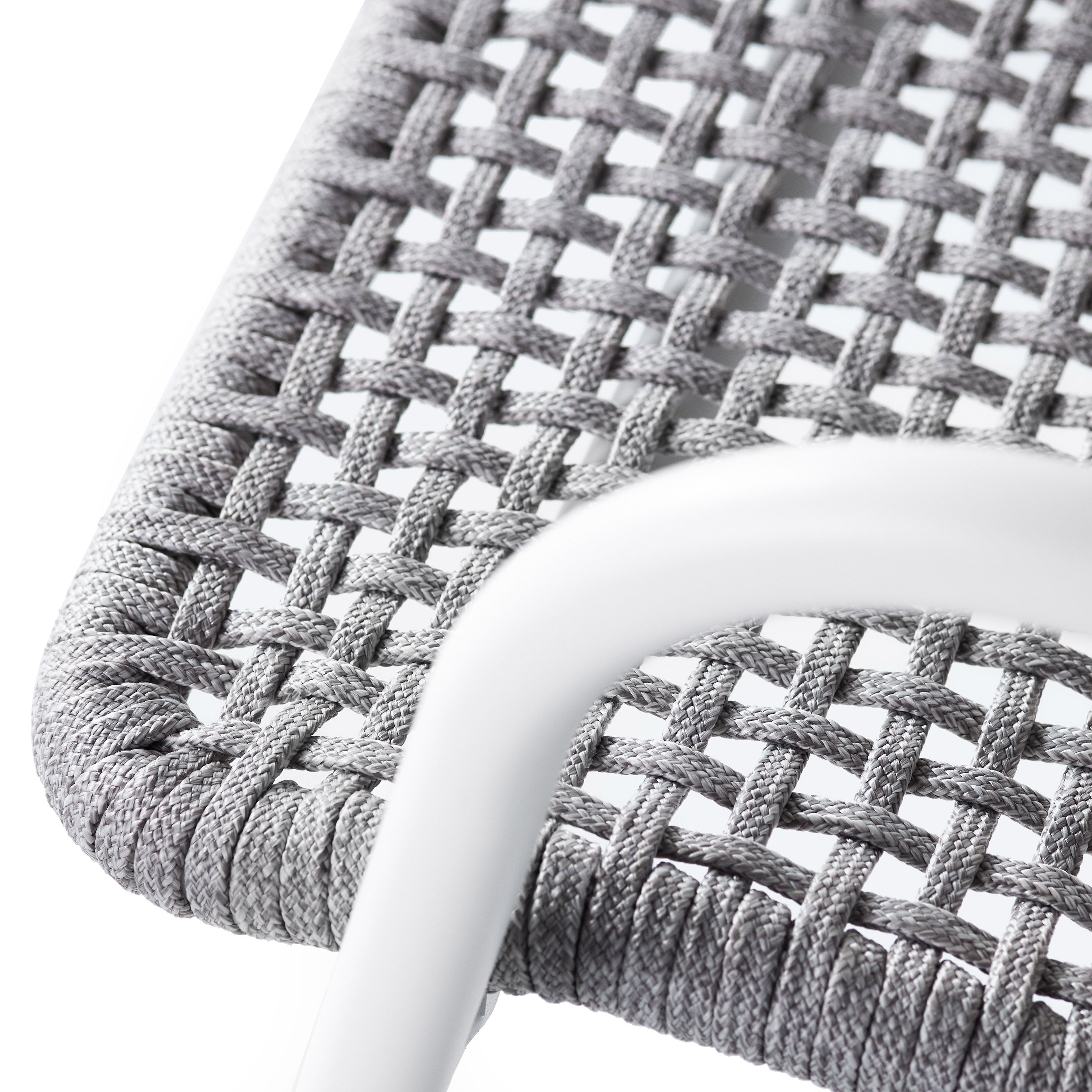 Presidio Outdoor Loveseat Aluminum Woven Rope White