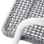 Presidio Outdoor Loveseat Aluminum Woven Rope White