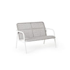 Presidio Outdoor Loveseat Aluminum Woven Rope White
