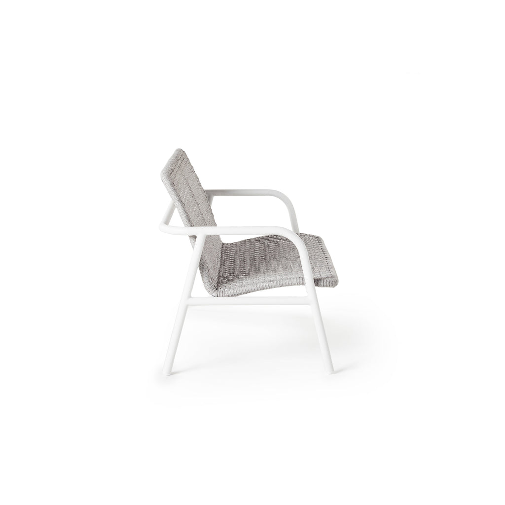 Presidio Outdoor Loveseat Aluminum Woven Rope White