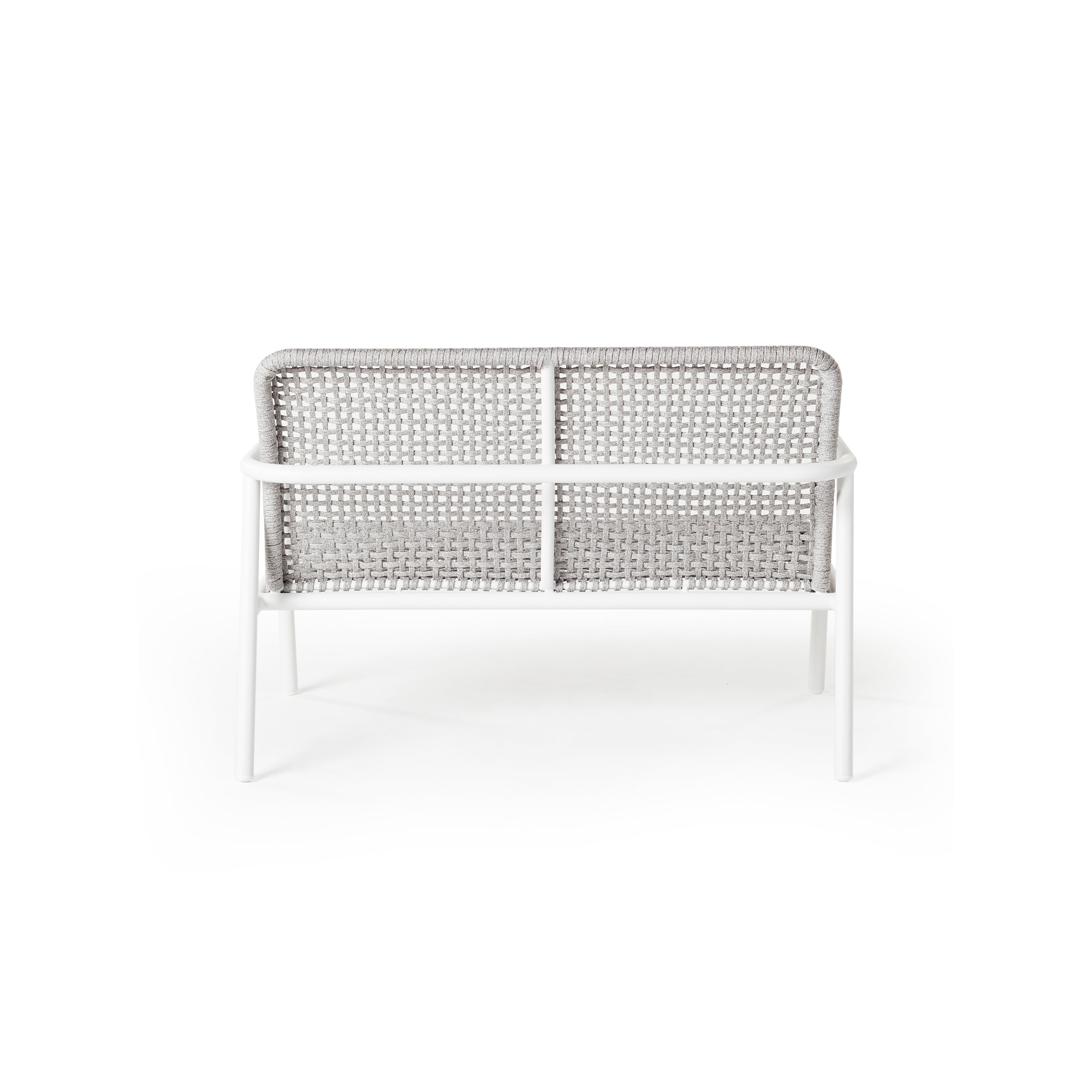 Presidio Outdoor Loveseat Aluminum Woven Rope White