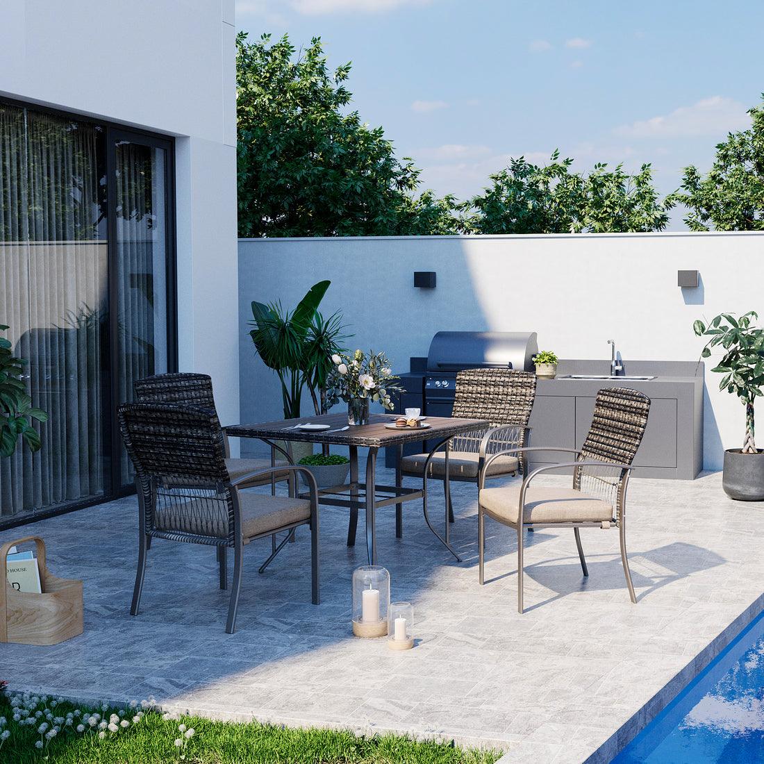 Weave Outdoor Dining Set, 5-Piece