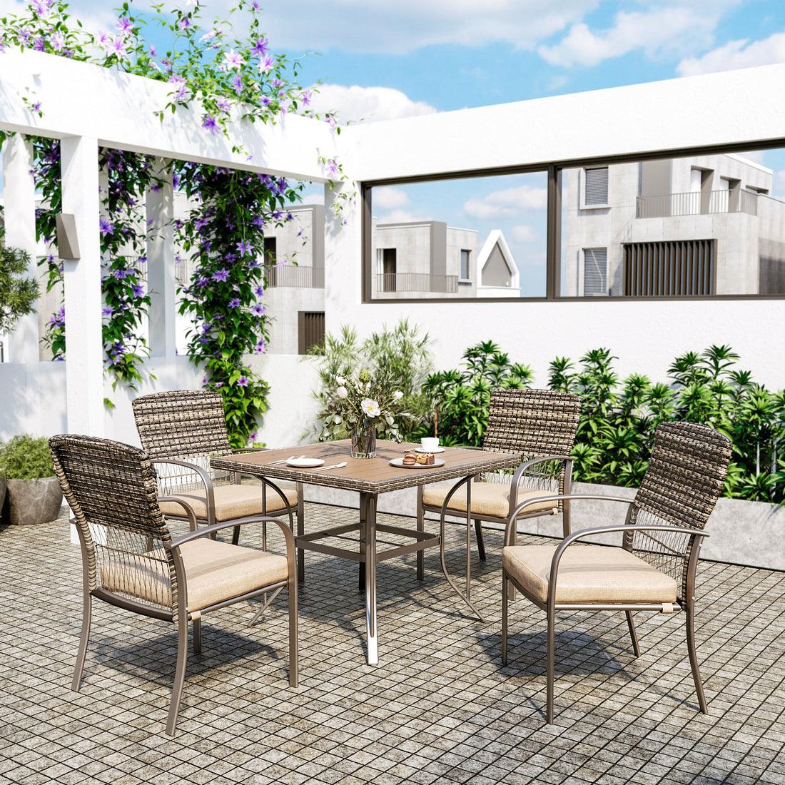 Weave Outdoor Dining Set, 5-Piece