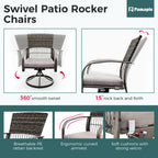 Weave Outdoor Dining Set, 5-Piece, Full Swivel