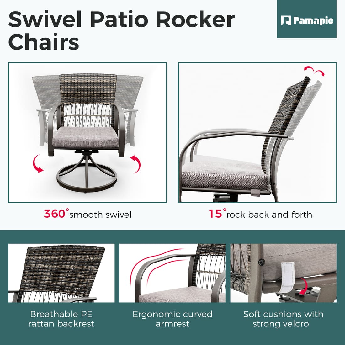Weave Outdoor Dining Set, 5-Piece, Full Swivel