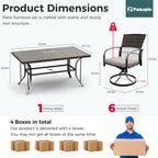 Weave Outdoor Dining Set, 7-Piece, Full Swivel