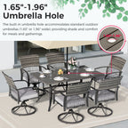 Weave Outdoor Dining Set, 7-Piece, Full Swivel