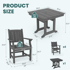 Corex HDPE Outdoor Dining Set, 5-Piece