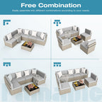 Axis 110" Classic Outdoor Sectional Set, 7-Piece