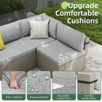 Pamapic 7-Piece Rattan Outdoor Sectional Sofa Set for Poolside, Backyard, Deck