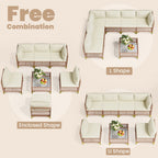 Axis 70.2" Boho Outdoor Sectional Set, 7-Piece