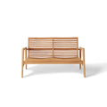 Salt Point Solid Teak Outdoor Loveseat with Curved Slats