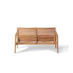 Salt Point Solid Teak Outdoor Loveseat with Curved Slats