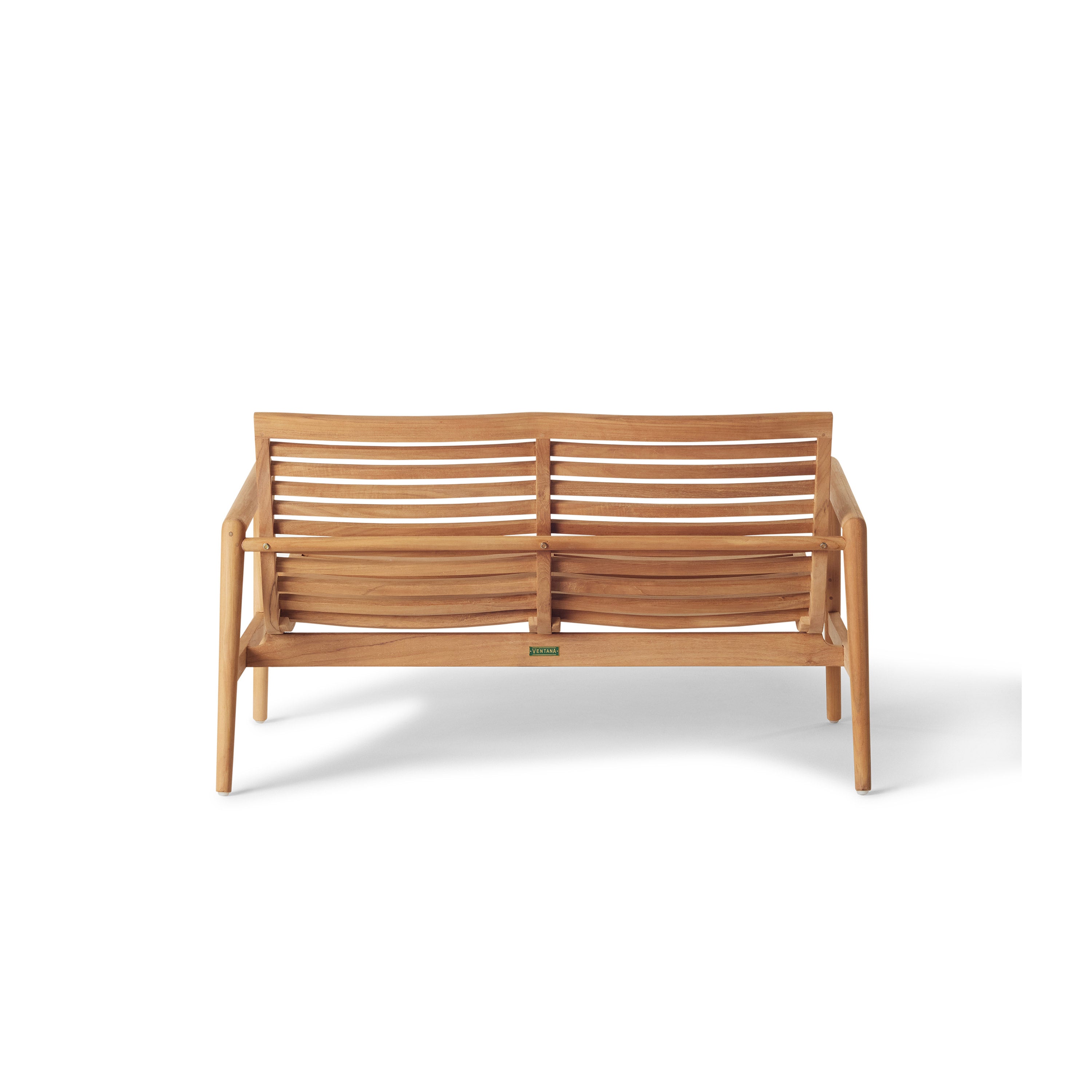 Salt Point Solid Teak Outdoor Loveseat with Curved Slats