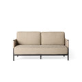 Saratoga Mid-Century Modern Loveseat in Charcoal Aluminum