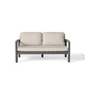 Stinson Outdoor Loveseat with Charcoal Aluminum Frame and Rope