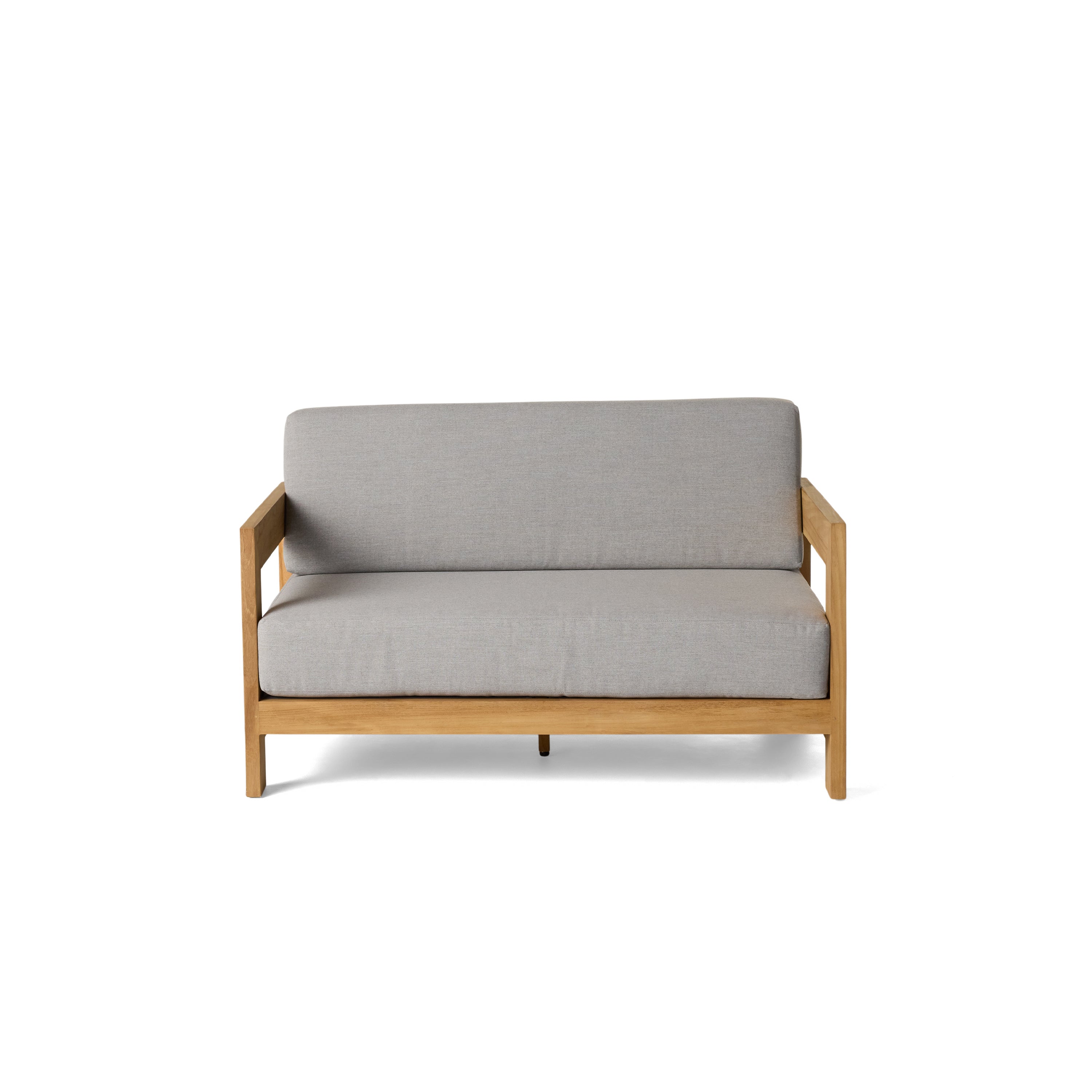 Tiburon Solid Teak Outdoor Loveseat With Wedge Cushions